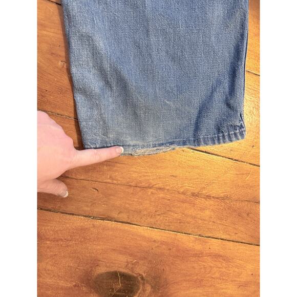 Vintage 70's JCPenney Big Mac Square Back Blue Denim Carpenter Bib Overall 34x34 - Picture 13 of 15